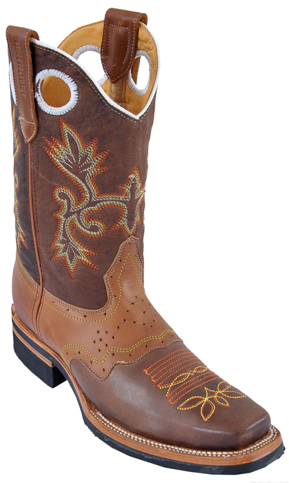 Los Altos Brown & Honey Grasso W/Leather Sole Rodeo W/Saddle Boots 8113807